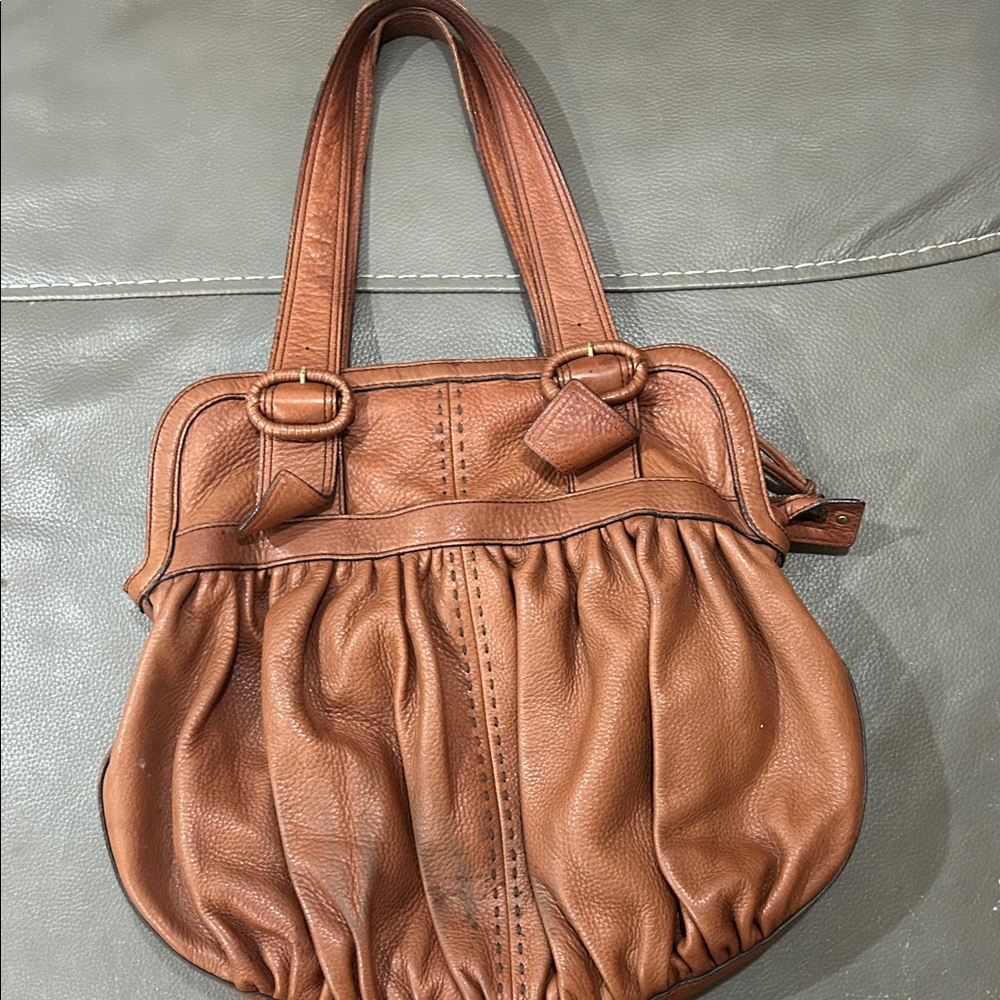 Cole Haan brown pebbled leather Women’s Shoulder Hobo Bag GUC - Picture 5 of 10